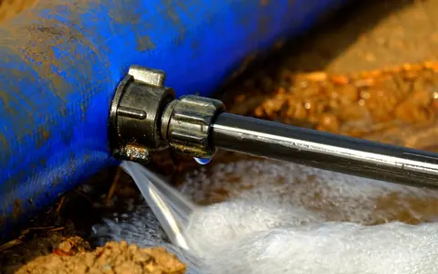 Buse haute pression en action dans une canalisation encrassée